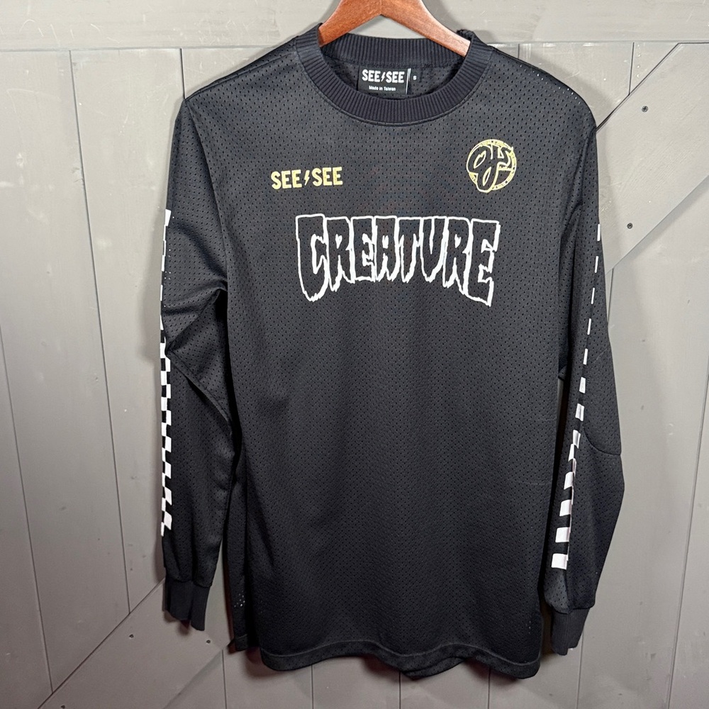 SEE SEE MOTORCYCLE JERSEY “CREATURE” SMALL Black Long Sleeve Riding Jersey